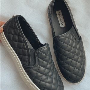 Steve Madden Black Slip Ons